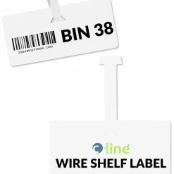 C-Line Wire Rack Shelf Tag, Side Load, 3.5 x 1.5, White, 10/Pack