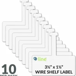 C-Line Wire Rack Shelf Tag, Side Load, 3.5 x 1.5, White, 10/Pack