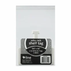 C-Line Wire Rack Shelf Tag, Side Load, 3.5 x 1.5, White, 10/Pack