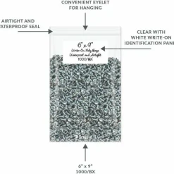 C-Line Write-On Poly Bags - 6 x 9, 1000/BX, 47269
