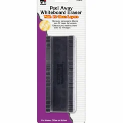 CLI Peel-away Felt Whiteboard Eraser, 5", Black/White