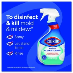 Clorox Bathroom Foamer with Bleach, Ocean Mist Scent, 30 oz Spray Bottle, 9/Carton
