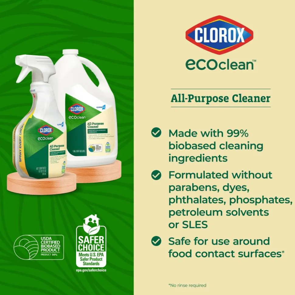 Clorox CloroxPro EcoClean All-Purpose Cleaner Spray Bottles, 32 Oz, Pack Of 9 Bottles