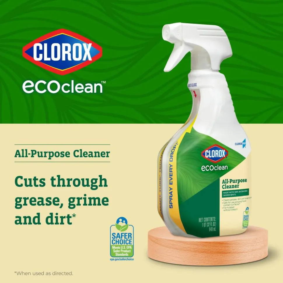 Clorox CloroxPro EcoClean All-Purpose Cleaner Spray Bottles, 32 Oz, Pack Of 9 Bottles