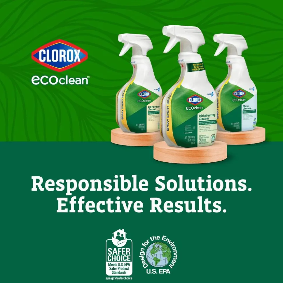 Clorox CloroxPro EcoClean Disinfecting Cleaner Spray Bottles, 32 Oz, Pack Of 9 Bottles