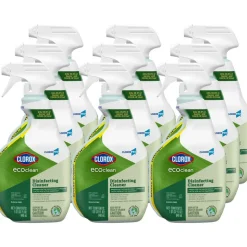 Clorox CloroxPro EcoClean Disinfecting Cleaner Spray Bottles, 32 Oz, Pack Of 9 Bottles