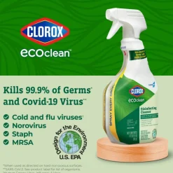 Clorox CloroxPro EcoClean Disinfecting Cleaner Spray Bottles, 32 Oz, Pack Of 9 Bottles