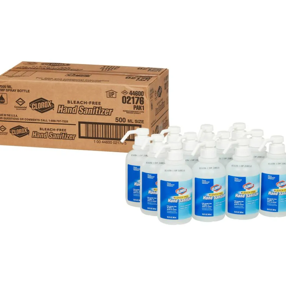 Clorox Commercial Solutions Hand Sanitizer - 16.9 fl oz (500 mL) - Pump Bottle Dispenser - Kill Germs - Hand - Moisturizing - Clear - Non-sticky, Non-greasy - 12 / Carton