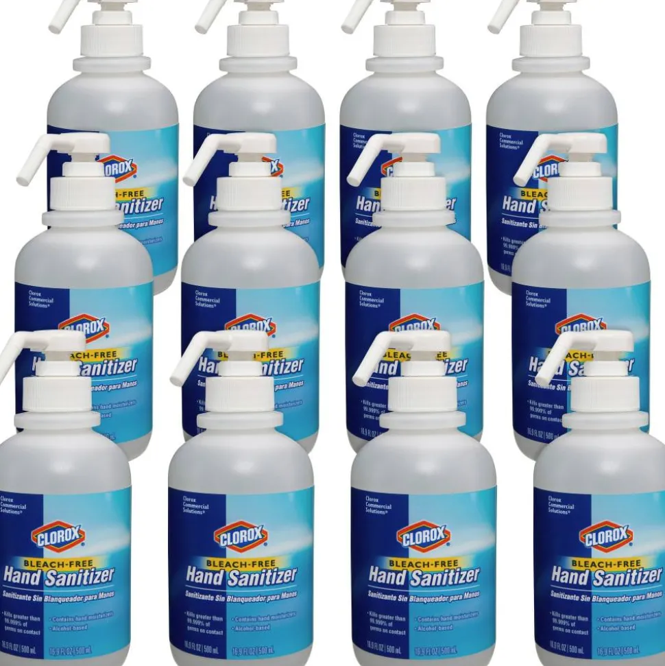 Clorox Commercial Solutions Hand Sanitizer - 16.9 fl oz (500 mL) - Pump Bottle Dispenser - Kill Germs - Hand - Moisturizing - Clear - Non-sticky, Non-greasy - 12 / Carton