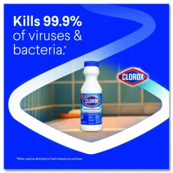Clorox Concentrated Regular Disinfecting Bleach, Unscented, 11 oz Bottle, 28/Carton