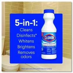 Clorox Concentrated Regular Disinfecting Bleach, Unscented, 11 oz Bottle, 28/Carton