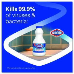 Clorox Concentrated Regular Disinfecting Bleach, Unscented, 24 oz Bottle, 12/Carton