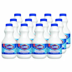 Clorox Concentrated Regular Disinfecting Bleach, Unscented, 24 oz Bottle, 12/Carton