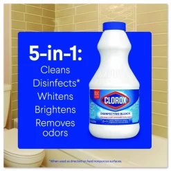 Clorox Concentrated Regular Disinfecting Bleach, Unscented, 24 oz Bottle, 12/Carton