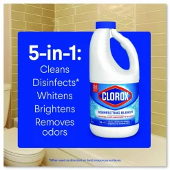 Clorox Concentrated Regular Disinfecting Bleach, Unscented, 43 oz Bottle, 6/Carton