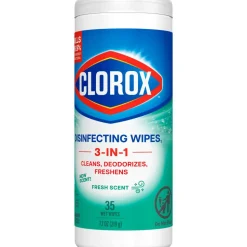 Clorox Disinfecting Bleach Free Cleaning Wipes, Fresh Scent, 35 Wipes Per Canister, Box Of 12 Canisters
