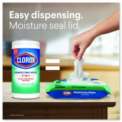 Clorox Disinfecting Cleaning Wipes, Flex Pack, 1-Ply, 8 x 7, Fresh Scent, White, 75 Towels/Box, 6 Boxes/Carton