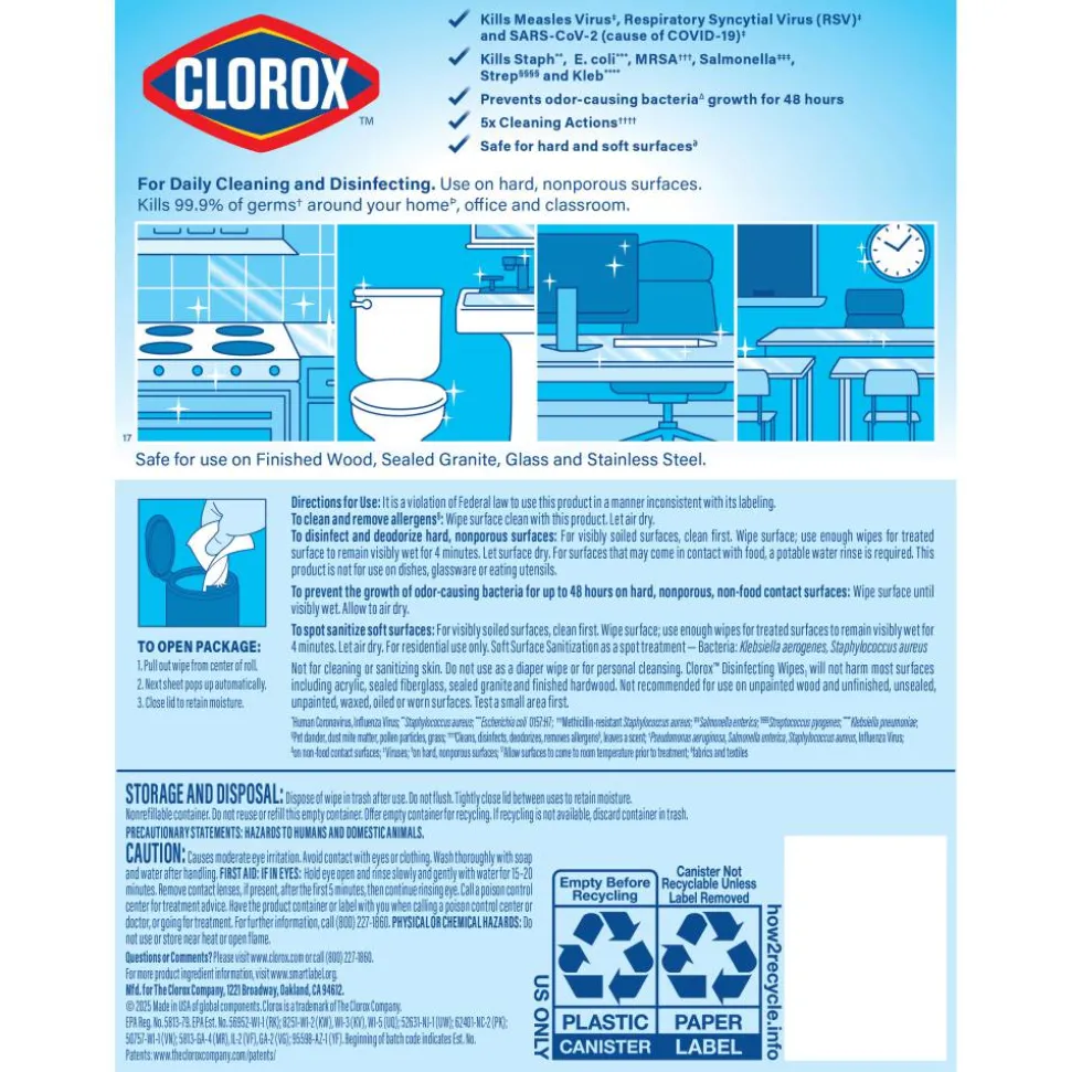 Clorox Disinfecting Cleaning Wipes Variety Pack, Fresh Scent and Crisp Lemon, 75 Count Each, Pack of 3 (60379)