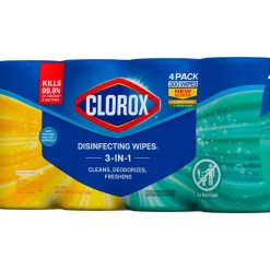 Clorox Disinfecting Cleaning Wipes Variety Pack, Bleach Free, Fresh Scent and Crisp Lemon, 75 Count Each, Pack of 4