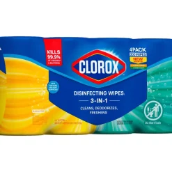 Clorox Disinfecting Cleaning Wipes Variety Pack, Bleach Free, Fresh Scent and Crisp Lemon, 75 Count Each, Pack of 4