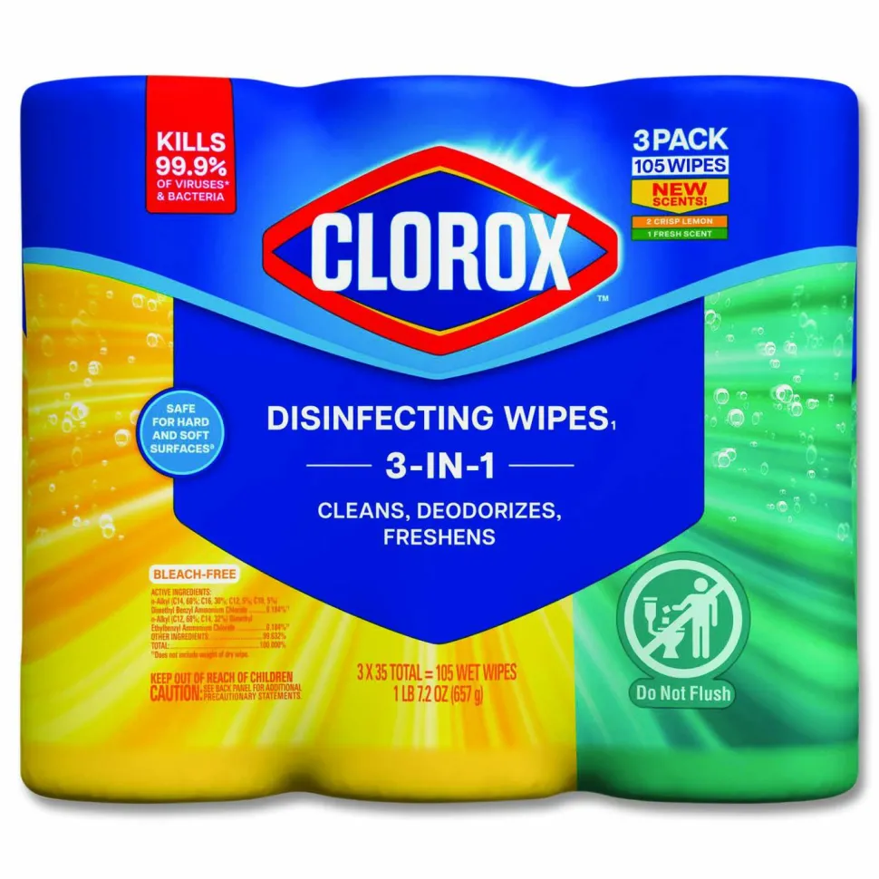 Clorox Disinfecting Cleaning Wipes Value Pack, 35 Count Each, Pack of 3