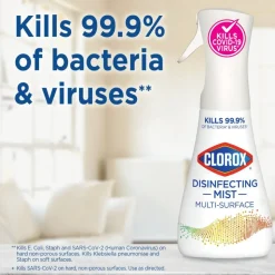 Clorox Disinfecting Mist Sanitizing And Antibacterial Disinfectant Spray, 16 Oz, Lemon And Orange Blossom