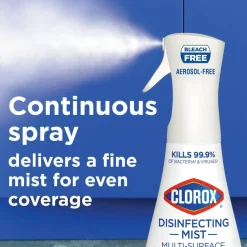 Clorox Disinfecting Mist Sanitizing And Antibacterial Disinfectant Spray, 16 Oz, Lemon And Orange Blossom