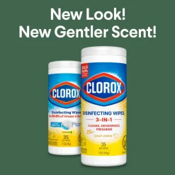 Clorox Disinfecting Wipes, Bleach Free Cleaning Wipes – Crisp Lemon - 35 Count (01594)