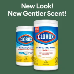Clorox Disinfecting Wipes, Bleach Free Cleaning Wipes – Crisp Lemon - 75 Count (Pack of 6)