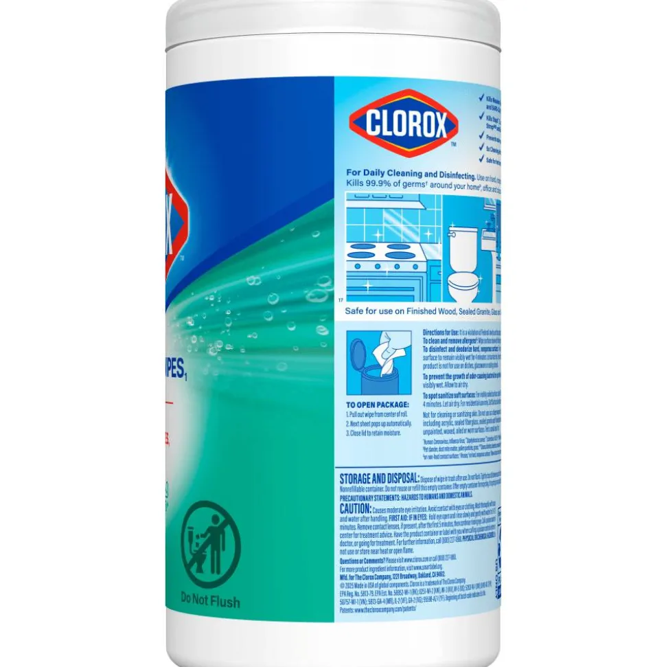Clorox Disinfecting Wipes, Bleach Free Cleaning Wipes Fresh - 75 Wipes per Canister, 6 Canisters