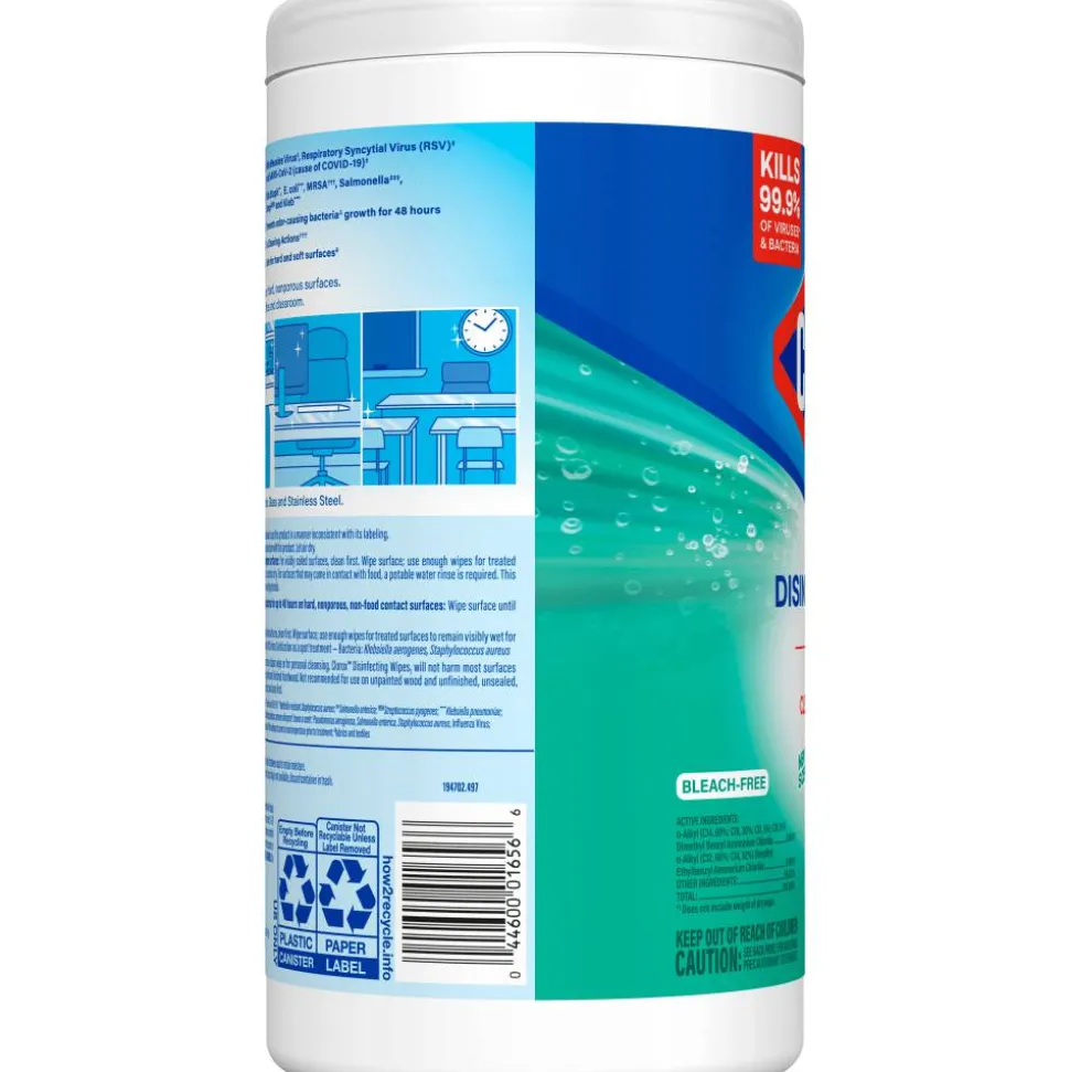Clorox Disinfecting Wipes, Bleach Free Cleaning Wipes Fresh - 75 Wipes per Canister, 6 Canisters