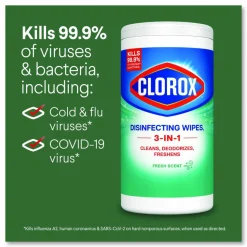 Clorox Disinfecting Wipes, Bleach Free Cleaning Wipes – Fresh - 35 Count (01593)
