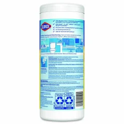 Clorox Disinfecting Wipes, Bleach Free Cleaning Wipes, 1-Ply, 7 x 8, Crisp Lemon, White, 35/Canister, 12 Canisters/Carton