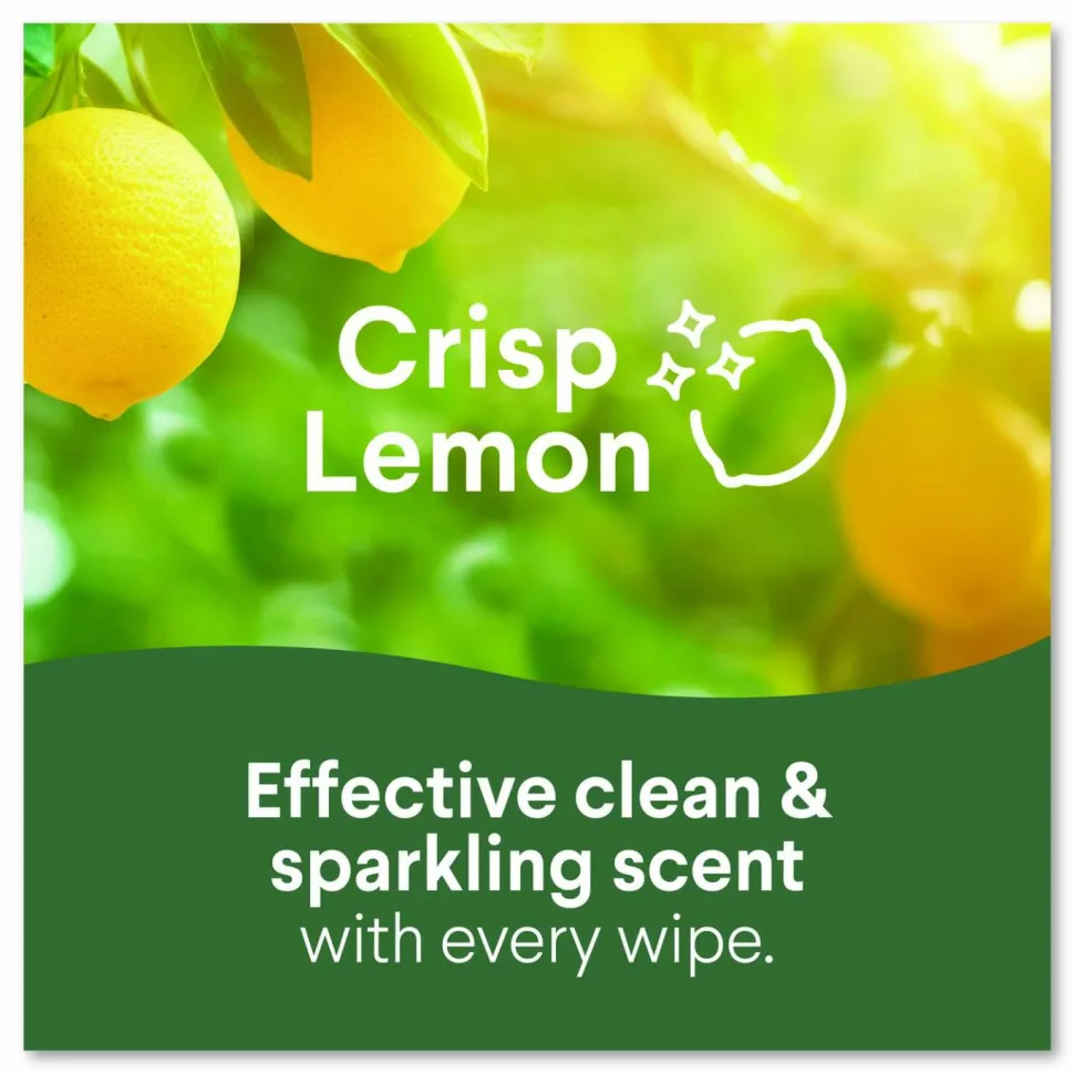 Clorox Disinfecting Wipes, Bleach Free Cleaning Wipes, 1-Ply, 7 x 8, Crisp Lemon, White, 35/Canister, 12 Canisters/Carton