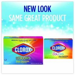 Clorox 2 for Colors Stain Remover and Color Brightener Powder, Original Scent, 49.2 oz Box, 4/Carton