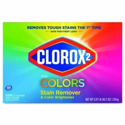 Clorox 2 for Colors Stain Remover and Color Brightener Powder, Original Scent, 49.2 oz Box, 4/Carton