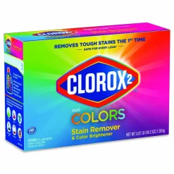 Clorox 2 for Colors Stain Remover and Color Brightener Powder, Original Scent, 49.2 oz Box, 4/Carton