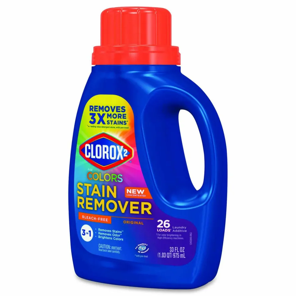 Clorox 2 For Colors Stain Remover and Laundry Additive, Bleach Free, Original Scent, 33 oz Bottle, 6/Carton