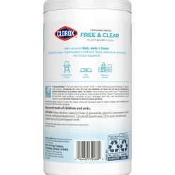Clorox Free & Clear Cleaning Wipes, Fragrance Free, 75 Wipes Per Canister
