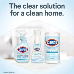 Clorox Free & Clear Cleaning Wipes, Fragrance Free, 75 Wipes Per Canister