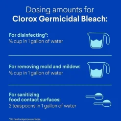 Clorox Germicidal Bleach Concentrate, Regular Scent, 121 Oz, White, Carton Of 3 Jugs
