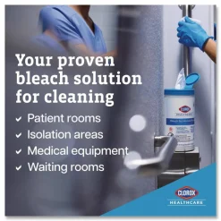 Clorox Healthcare Bleach Germicidal Wipes, 150 Wipes Per Canister, Case Of 6 Canisters