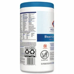Clorox Healthcare Bleach Germicidal Wipes, 150 Wipes Per Canister, Case Of 6 Canisters