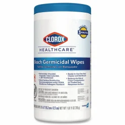 Clorox Healthcare Bleach Germicidal Wipes, 150 Wipes Per Canister, Case Of 6 Canisters