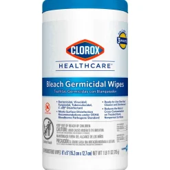 Clorox Healthcare Germicidal Wipes With Bleach, Unscented, 6