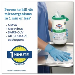 Clorox Healthcare Hydrogen Peroxide Cleaner Disinfectant Wipes, 12 x 11, Unscented, White, 185/Bucket, 2 Buckets/Carton