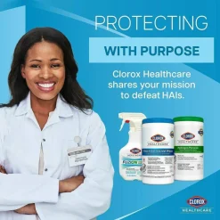 Clorox Healthcare Hydrogen Peroxide Disinfecting Wipes, 9