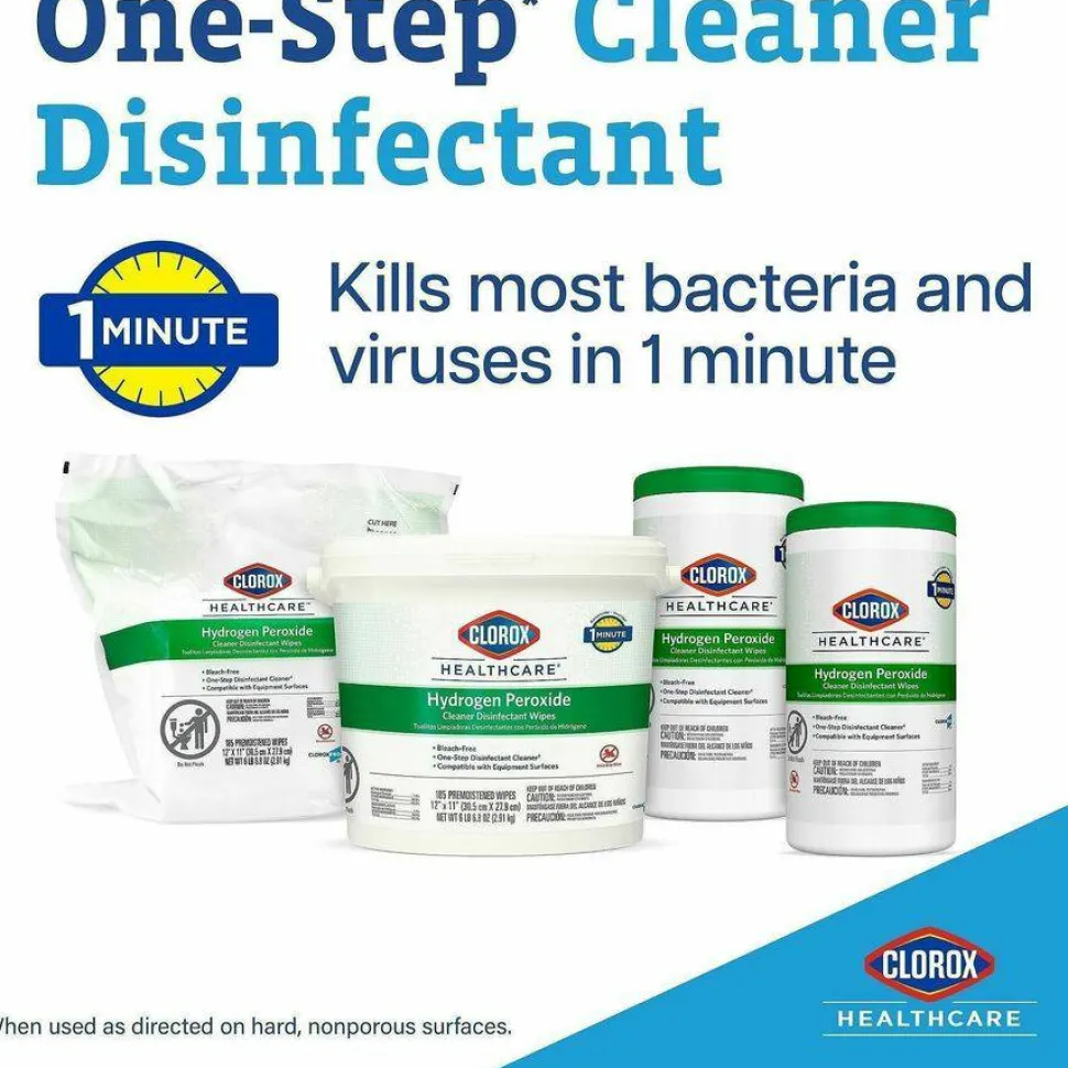 Clorox Healthcare Hydrogen Peroxide Cleaner Disinfectant Wipes Bucket Refill