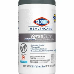 Clorox Healthcare VersaSure Cleaner Disinfectant Wipes, 6-3/4" x 8", 85 Wipes Per Canister, Carton Of 6 Canisters