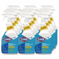 CloroxPro Anywhere Daily Disinfectant and Sanitizer, Unscented, 32 oz Spray Bottle, 12/Carton
